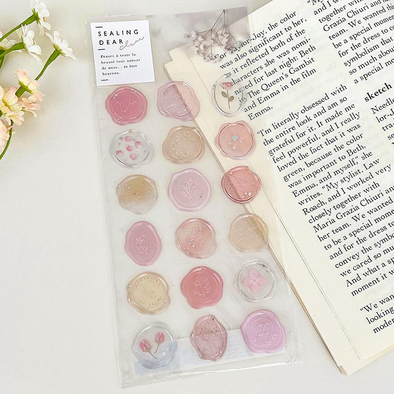 Feuer-Siegel-Aufkleber Imitation Transparenter Umschlag-Siegel-Aufkleber Handkonto DIY Gedruckte Süßigkeiten-Paste