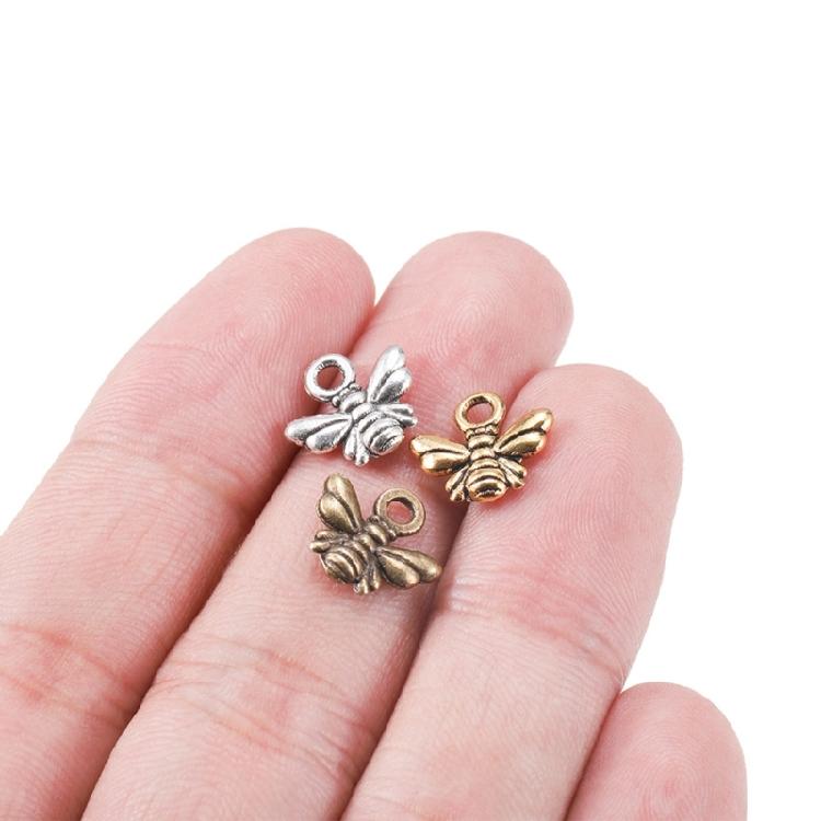 Pack of 40 Handmade Craft Pendants Bees Shaped Jewelry Making Supplies Ornament