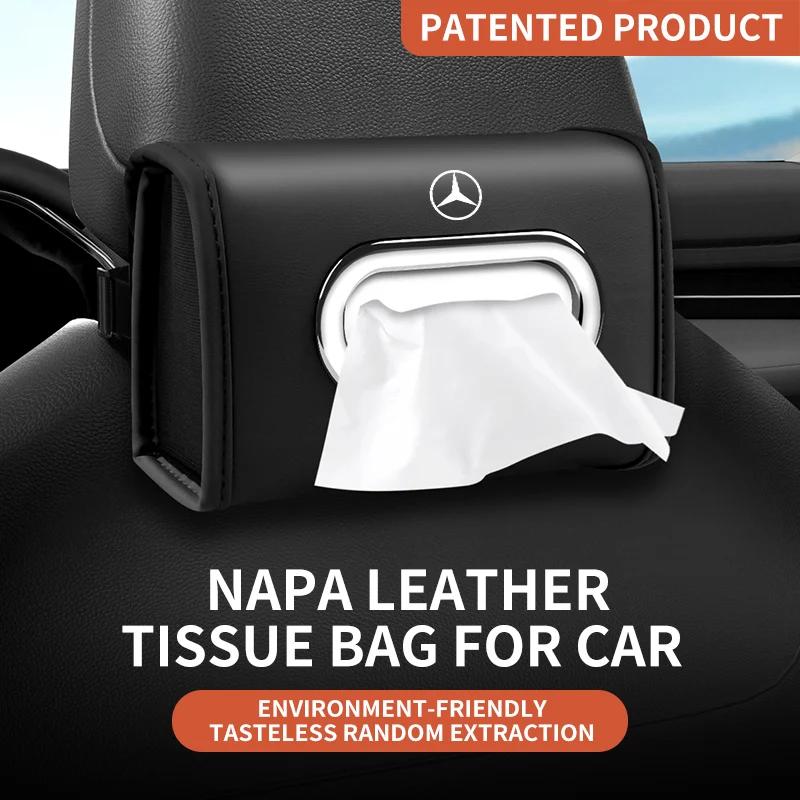 

GLC GLB Car Leather Tissue Storage Box For Mercedes Benz A C E S G Class C43 GLC CLE CLA GLB GLS SLK SL W177 W205 W213 W222 X16 чёрный