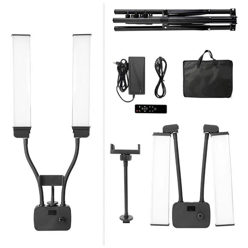45W Dual-Arm LED Lamp for Photography/Live Stream - Foldable & Portable Fill Light