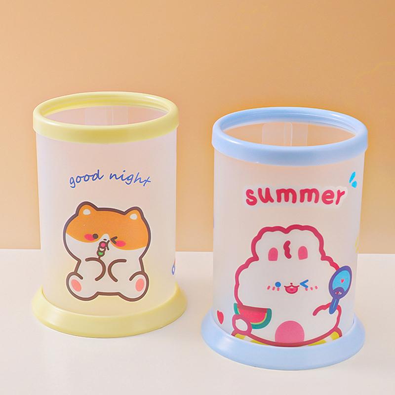 Kawaii Pen Holder Desktop Organizer  Cute Bear Bunny Stationery Cosmetics Storage Box