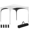 Folding Garden Gazebo with Adjustable Height Waterproof Carry Bag Anti-UV and Sand Bags White