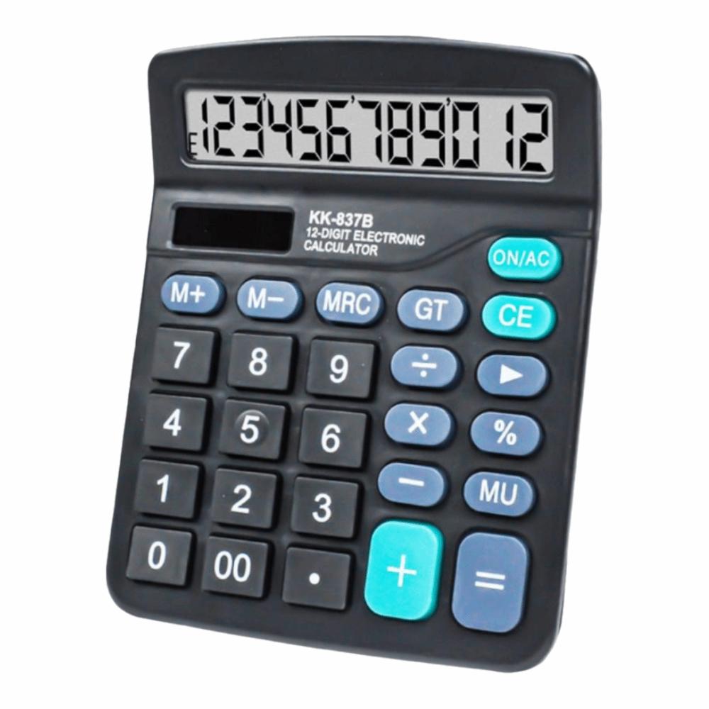 12-Digit Dual Power Calculator Large LCD Display Office Calculator Desktop Calculator  Student Use