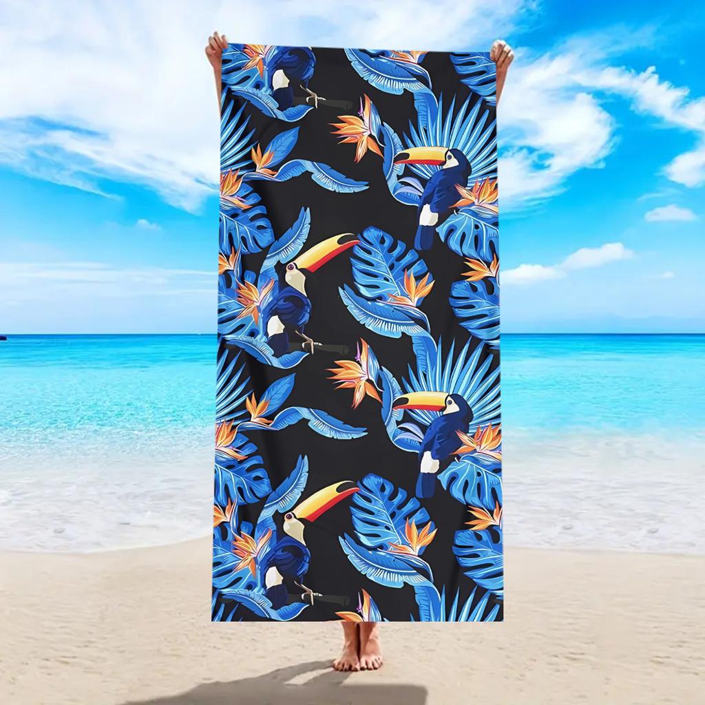 1pc Animal printed beach towels, ultra-fine fiber quick drying absorbent bath towels, beach swimming sports absorbent towels