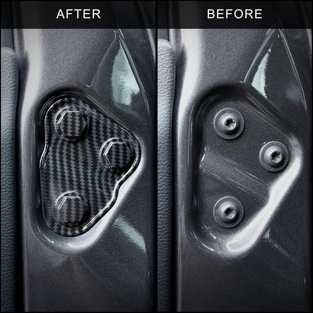2PCS Door Screw Protector Cover Trim for 2018-2023 Jeep Wrangler JL JLU, for 2020-2023 Jeep Gladiator JT (Carbon Fiber Look)