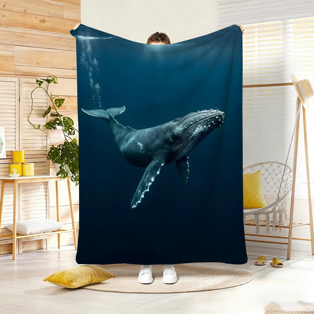 Anime Whale Throw Lightweight G Flannel Blanket Soft Skinfriendly for Summer Cooling