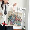 Etnisk stil elefantbroderad damväska hampa rep axelrem broderad mammapåse picknickväska axelväska messengerväska