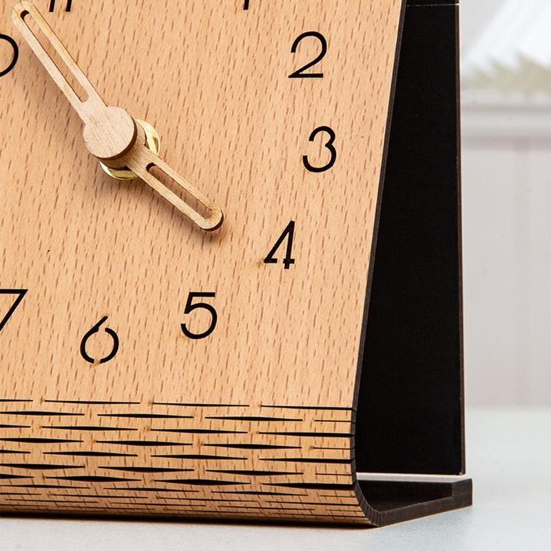Kleine Schreibtischuhr Batteriebetrieben Analog Tischuhr für Raumdekorationen Elegante Stille Nachttischuhren Geburtstagsgeschenk Unisex