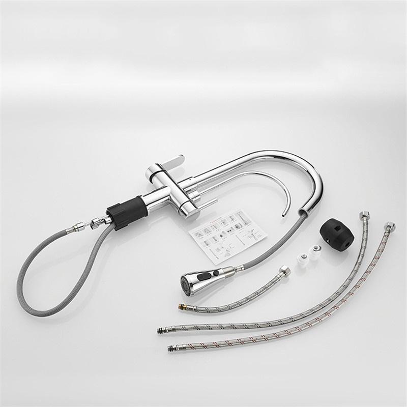 Kitchen Pull-down Sprayer 360 Rotate Hot and Cold Water Tap Direct Drinking Faucet Household Sink Kitchen Faucet 3 in 1