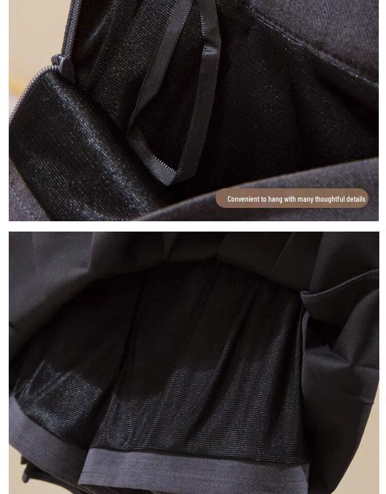 Women's High-Waisted Woolen Pleated A-Line Skirt - Slimming Autumn/Winter Academy Style