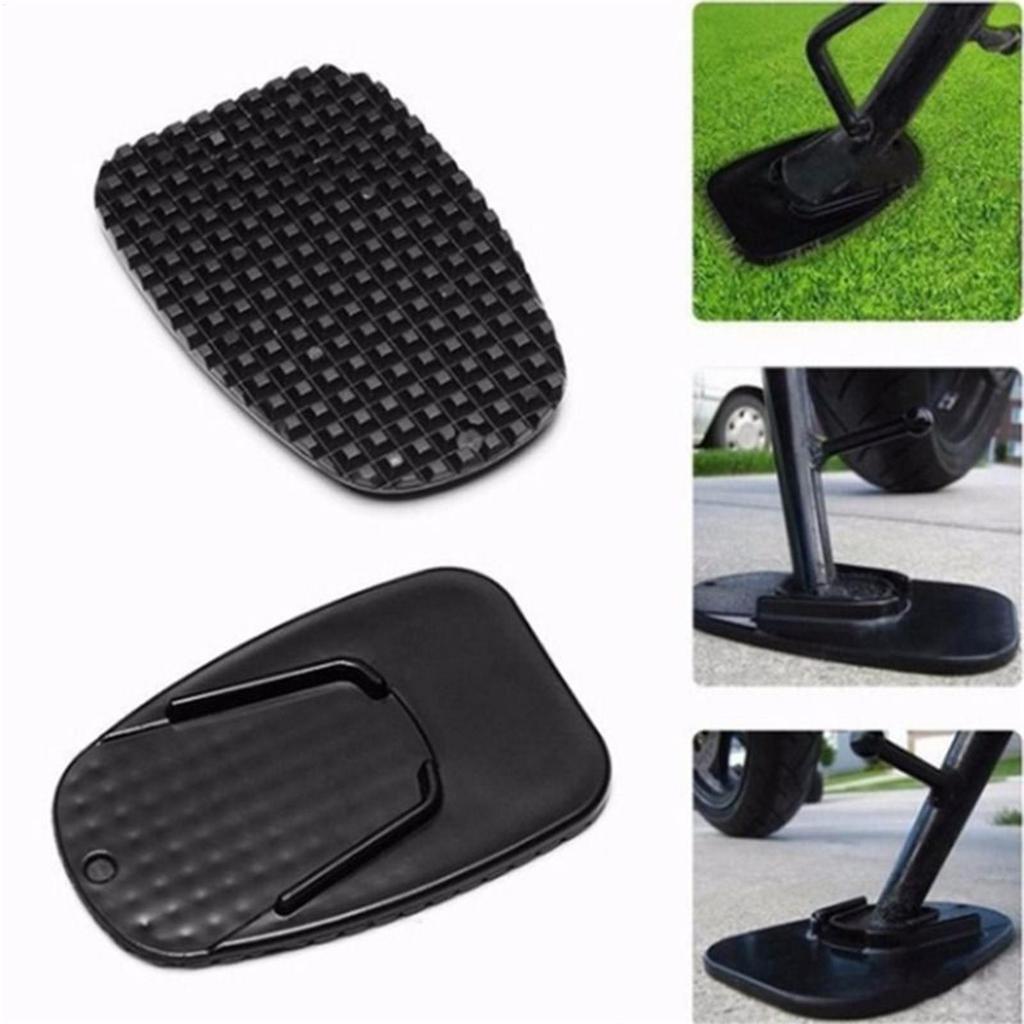 2PCS Motorcycle Kickstand Pad Outdoor Parking Motorbike Side Stand Base Kickstand Foot Holder Pad Support Plate Holder