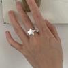 Korean Fashion Star Geometric Silver Color Open Rings For Women Girls Trendy Party Aesthetic Jewelry Y2K Harajuku Accessories