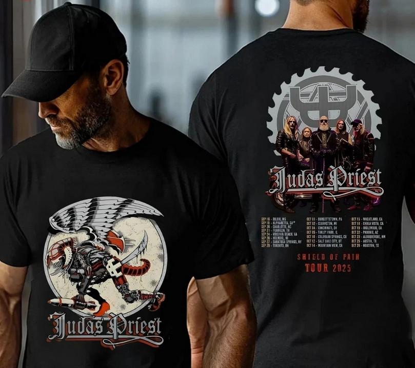 

Judas Priest Shield Of Pain Tour 2025 Winged Demon 2sided TShirt Unisex T-Shirt S