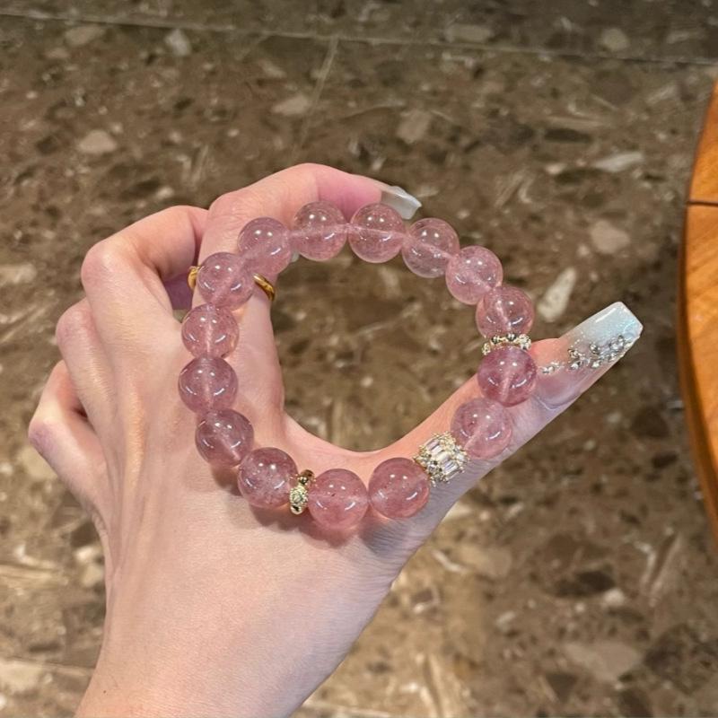 

Natural Strawberry Crystal Bracelet for Women, Attracts Love and Career Success, Unique Design, Gift for Best Friend or Girlfriend Strawberry crystal bracel