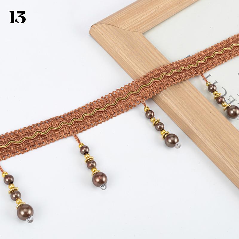 10 Meter Vorhangborten Perlenspitze Fransen DIY Vorhang Nähborte Quastelkante Heimvorhang Sofa Polsterdekor Zubehör