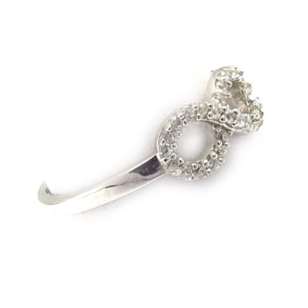 Silver Ring 'Goddess' White Silver (rhodium) - 11x5 Mm