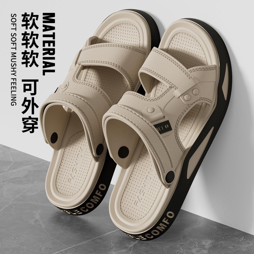 Men's Slippers Summer New Sandals EVA Light Adult Thick-soled Beach Shoes Non-slip Open-toe Sandals for Outdoor 2025