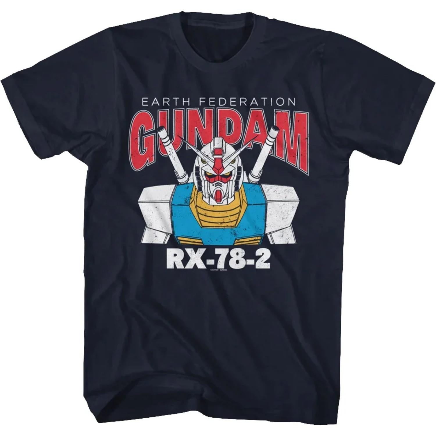 

2026 New Mobile Fighter Gundam Short Sleeve Parent-child Streetwear T-Shirt Casual Top Y2k Top Man and Women Breathable Clothing XXXXXL чорний