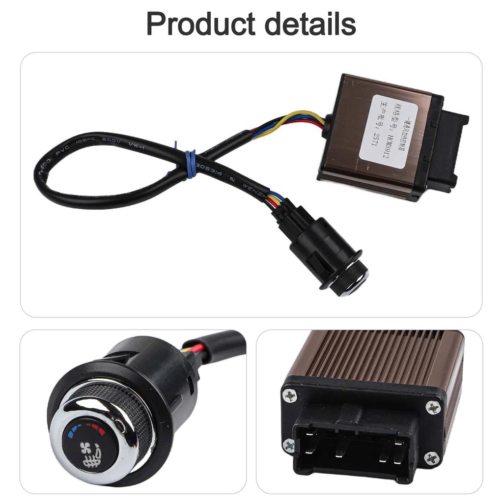 12V Car Seat Heating Switch Controller Kit - Adjusts Ventilation And Heating, Compatible With Vehicle Air Conditioning Systems
