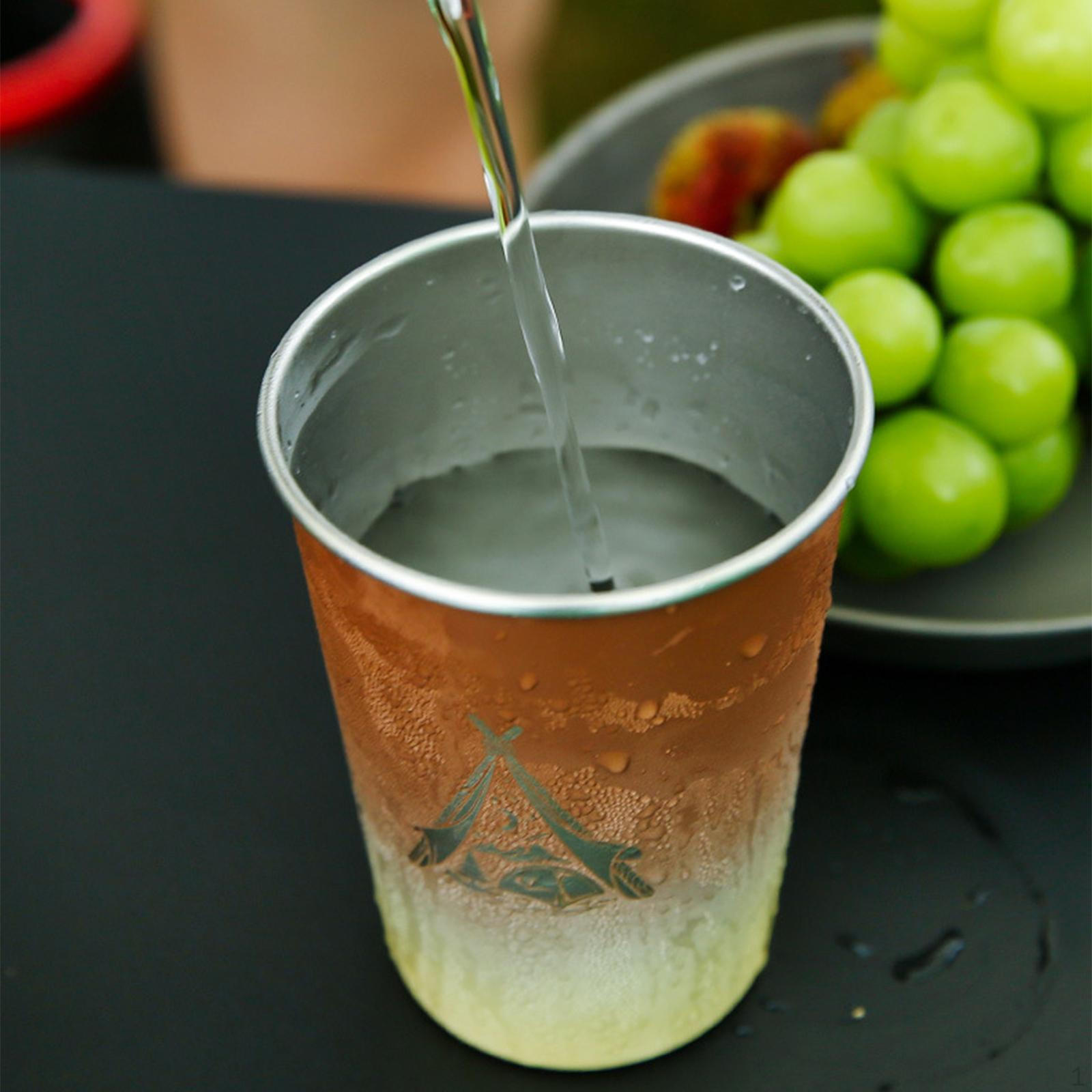 

4Pc Stainless Steel Cup Camping Water Tumblers for Picnic Climbing Red