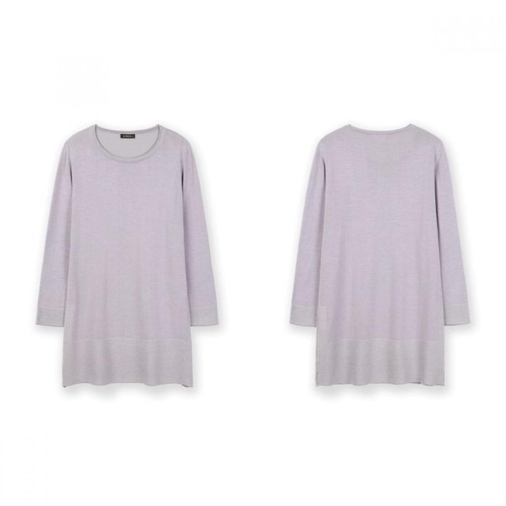 FURINA CoTTon Silk STripe KniT Long T shirT