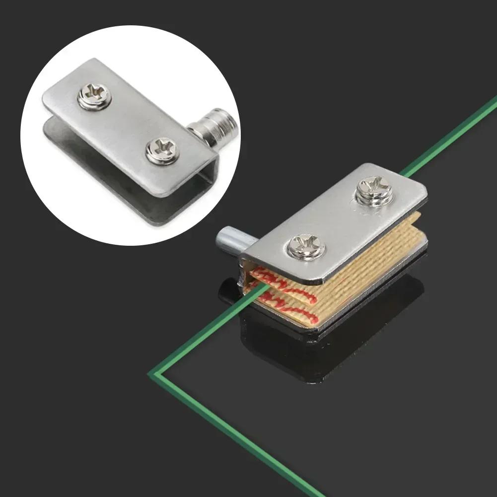 Cerniere per Porte in Vetro Cerniera a Perno in Acciaio Inossidabile Clip per Ante di Armadietti 1 Paio Senza Foratura Necessaria Adatta per Spessore Vetro 5 8 mm