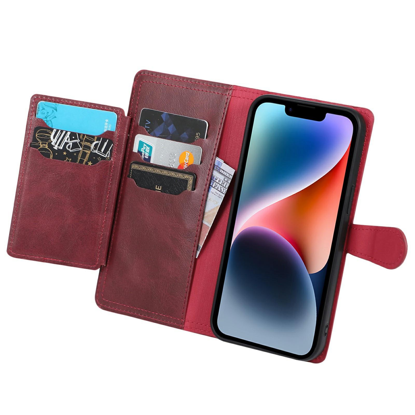 

For iPhone 16e Case Zipper Flip Leather Phone Cover with Card Holder Blue