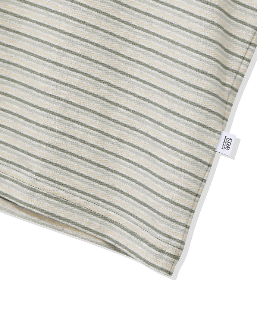 CGP Pinstripe Mini Pocket Short Sleeve T-Shirt - Dark Khaki