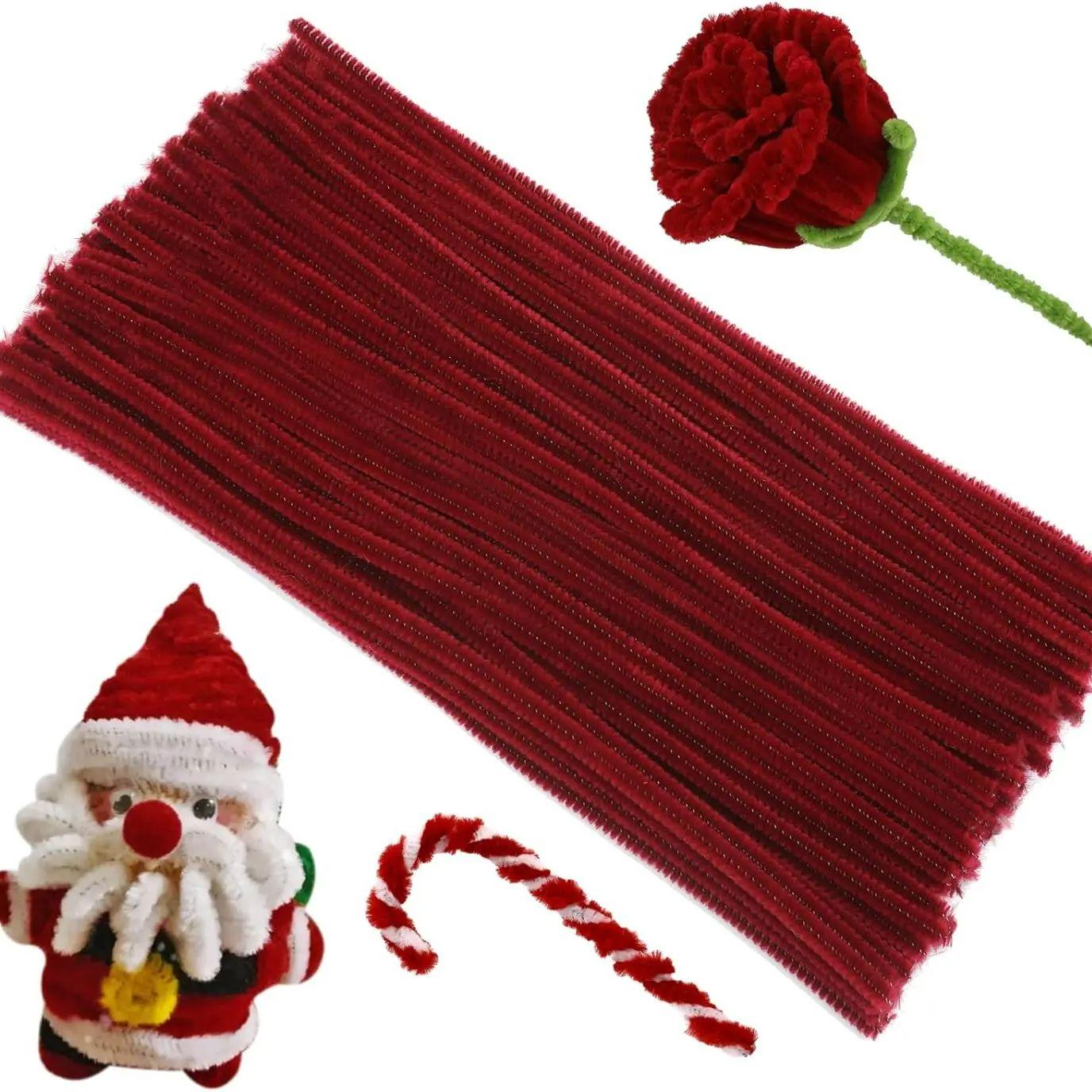 

100/200/300 Pcs Creative Crafting Pipe Cleaners Supplies for DIY Crafts, Chenille Stems Pipe Cleaners for Flowers 100pcs