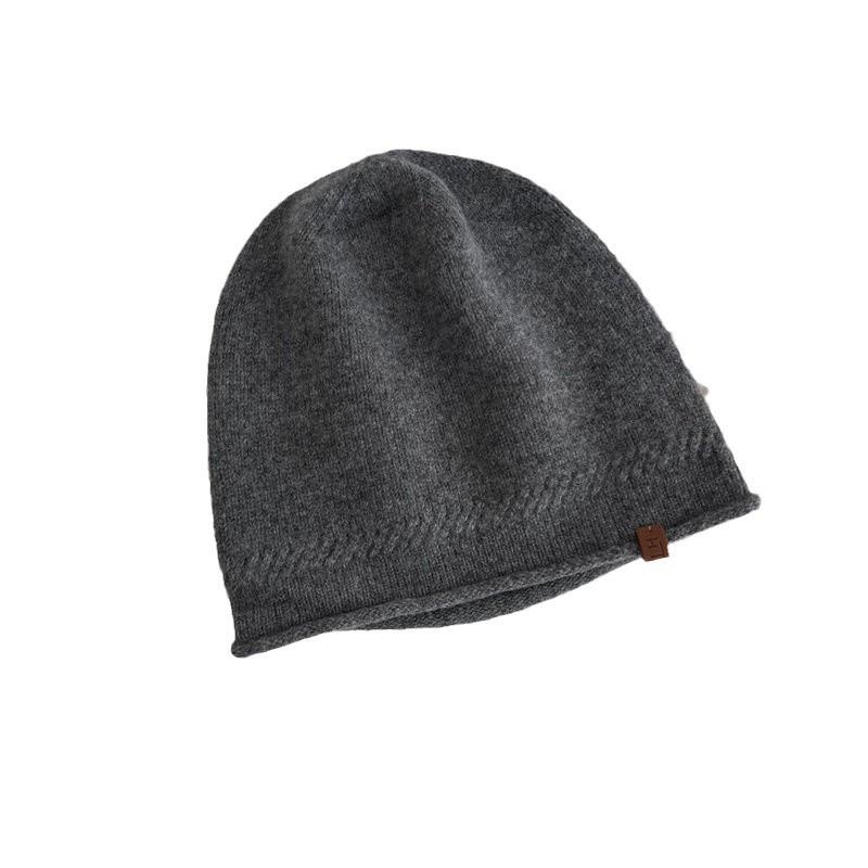 All-wool Knitted Hat, Autumn and Winter Loose Push Hat, Women's Ear Protectors, Headgear, Thermal Cover Hat, Wool Hat