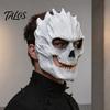Leichte gruselige Maske Halloween Horror Totenkopf Schaumstoffmaske, Gruseliges Ganzgesichts-Requisit Maskenball für Erwachsene, Cosplay Kostüm Party Zubehör Polyurethan
