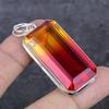 Bi-Color Tourmaline Gemstone 925 Sterling Silver Jewelry Pendant 2.17" N8Q99