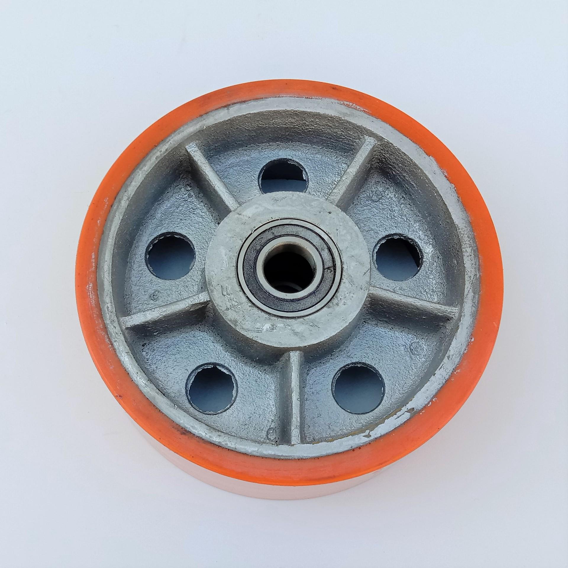 10-дюймовое сверхпрочное поворотное колесо-ролик с чугунным сердечником, грузоподъемность 5 тонн, полиуретан.