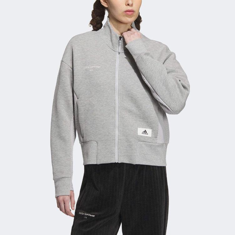 Adidas Veste de détente avec logo couleur unie Vestes pour femmes Gris IP0757