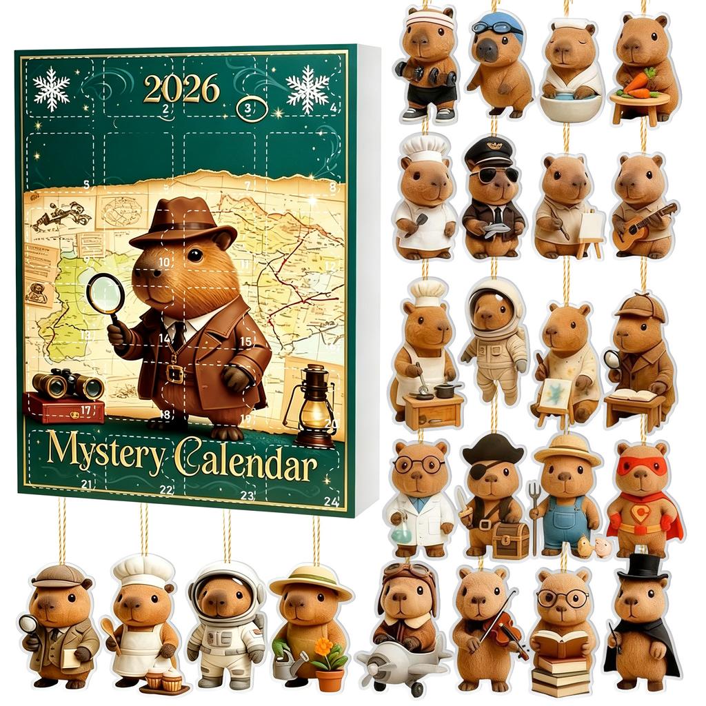 Christmas Advent Calendar Pendant Set - 2D Flat Hanging Ornaments for Holiday Countdown