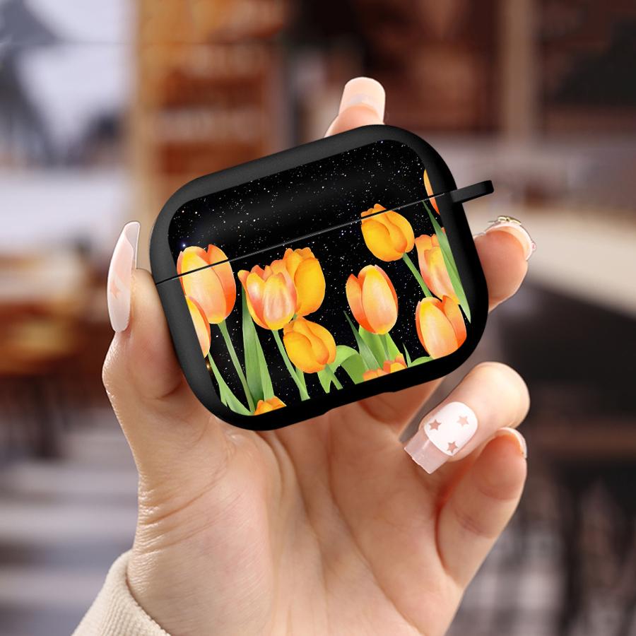 Kopfhörer Hüllen Abdeckung Case Für Airpods 3 4 Pro3 1 2 Pro2 Pro Nacht-Tulpen