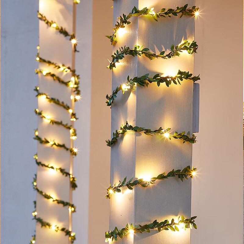 Jianixiong Green Leaf Vine LED String Lights