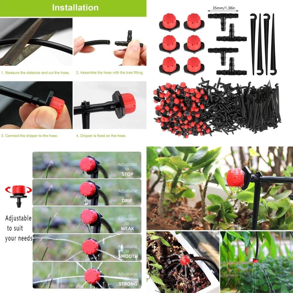 

300Pcs Automatic Cooling Irrigation Drip System Automatic Set for Garden Lawn X3UC China Mainland