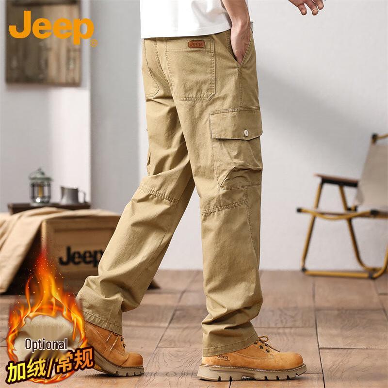 Jeep Men's Autumn/Winter Casual Straight Leg Cotton Cargo Pants