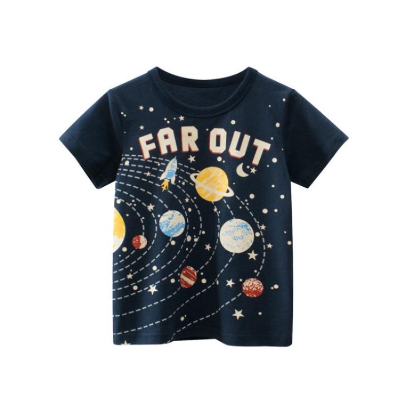 OLEKID 2025 Summer Children Boys Clothing Printed Cartoon Boys T-Shirts 2-8 Years Kids Baby Boy Tops Short Sleeve Toddler Tees
