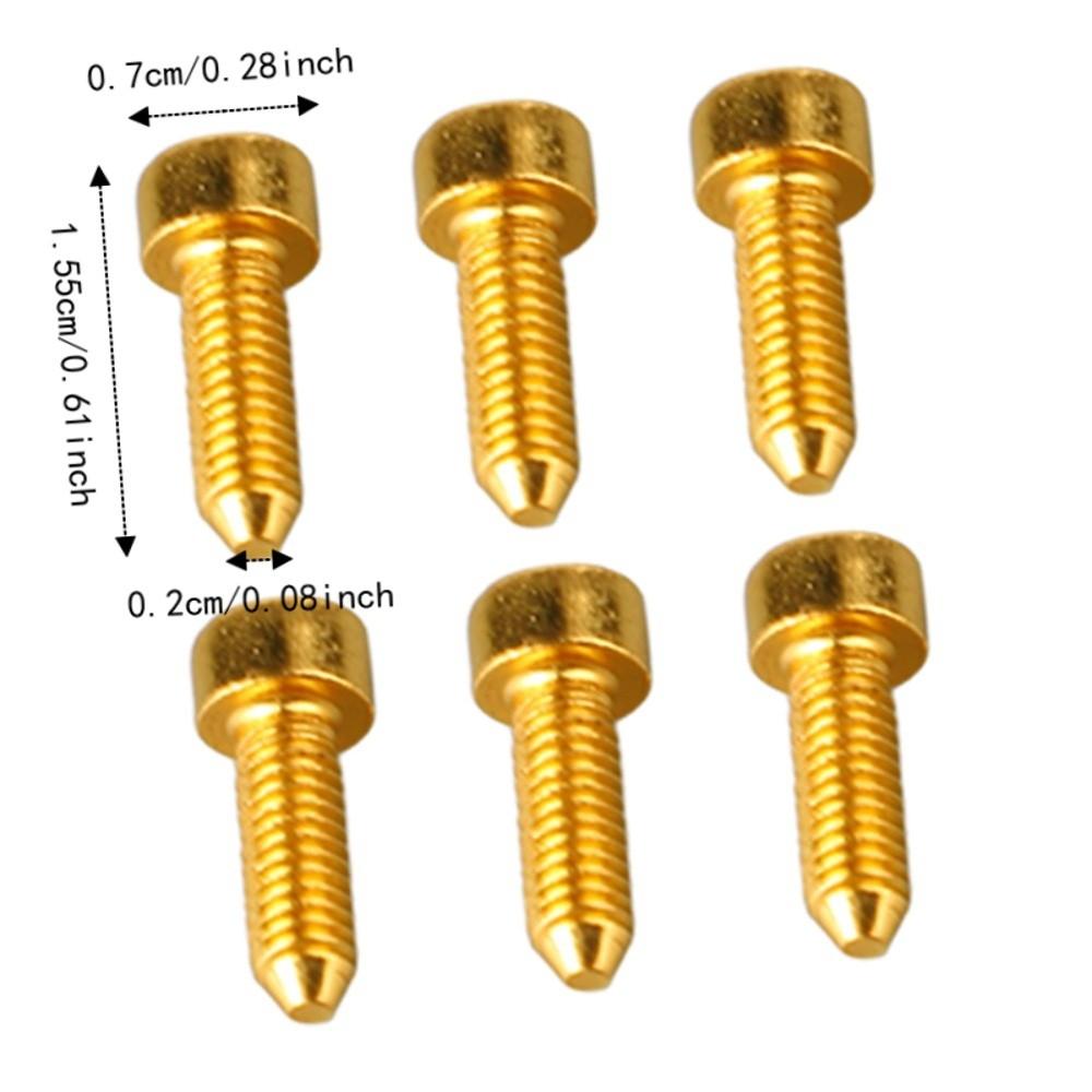 6PCS Black Golden Silver Bridge Saddle Screws Metal Guitar Mounting Screws Electric Guitar
