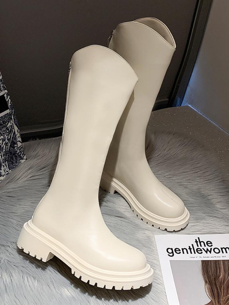 NEW Ins Women Long Boots Flat Heel Shoes Women Winter Warm Knee High Boots Fashion Shoes Female Footwear