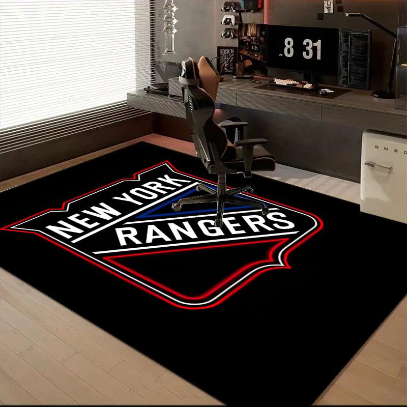 New York Crest Floor Mat for Living Room, Game Rooms, Office, Bedroom, Office Floor Mat Playful Design, Christmas Fan Gifts