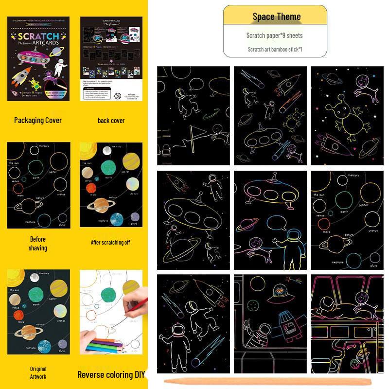 Children's Scratch Art Fun Creative DIY Doodle Painting Book - Perfect Gift for Kids