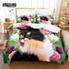 Lovely Animals Bedding Set, 3Pcs Cat Duvet Cover Set, Soft Comfortable Breathable Duvet Cover, For Bedroom Guest Room Decor