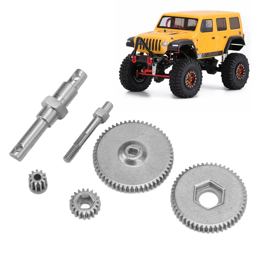RC Transmission Gear Set Gear and Shaft Stainless Steel for AXIAL SCX24 AXI90081 AXI00001 AXI00002 1/24 RC Car