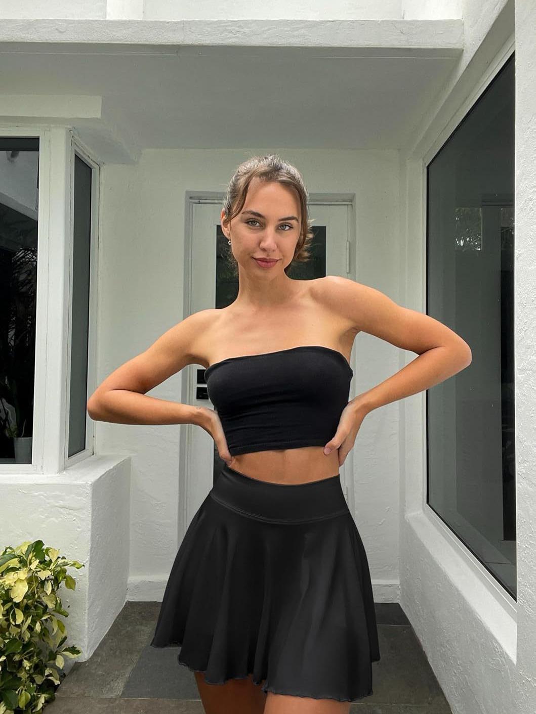 European & American Two-Piece Yoga Skirt: Running, Fitness & Tennis Wear Small белый