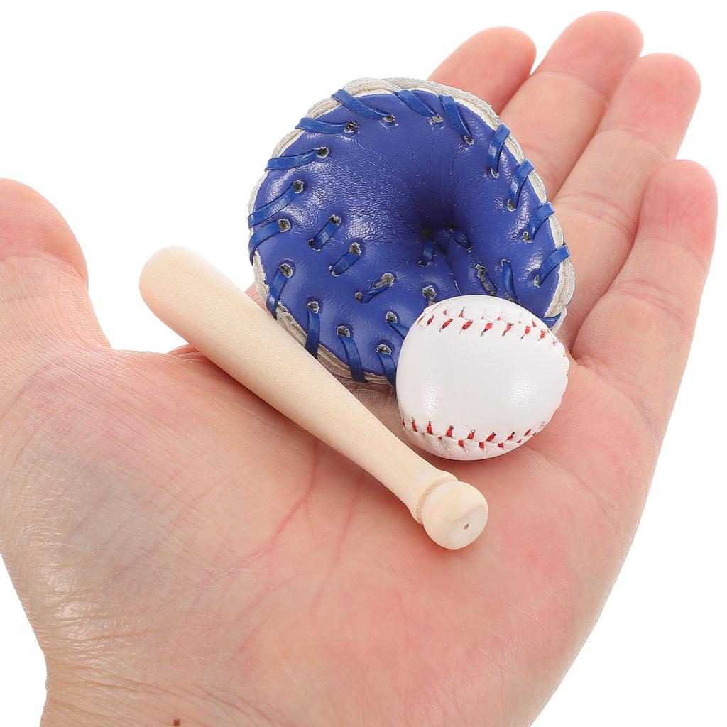 1Set Mini Baseball Set Cute Adorable Decorative Accessories Lightweight Sturdy for Miniature Scenes Birthday Party Teaching
