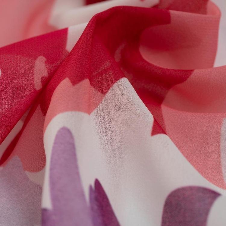 Women V Neck Waist Wrapped Floral Summer Dresses with High Sleeves