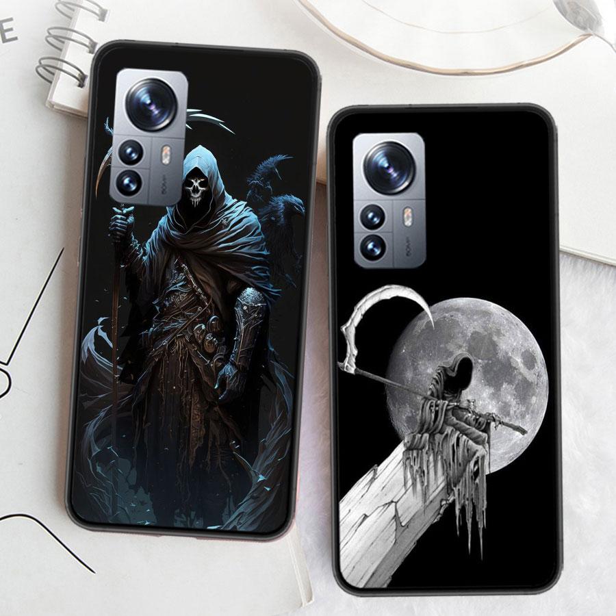 Death Grim Reaper Skull Phone Case For Xiaomi Poco X7 X6 X5 X4 X3 GT NFC M4 M5 Pro 5G M3 Mi F6 F5 F4 F3 F2 F1 Capa Coque TPU Cov